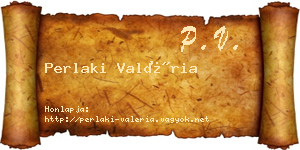 Perlaki Valéria névjegykártya